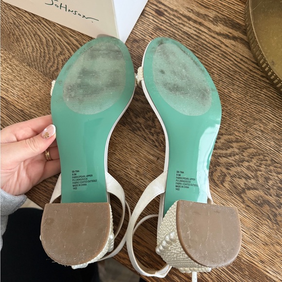 Betsey Johnson Pearl Embellished White Sandals - Picture 3 of 10